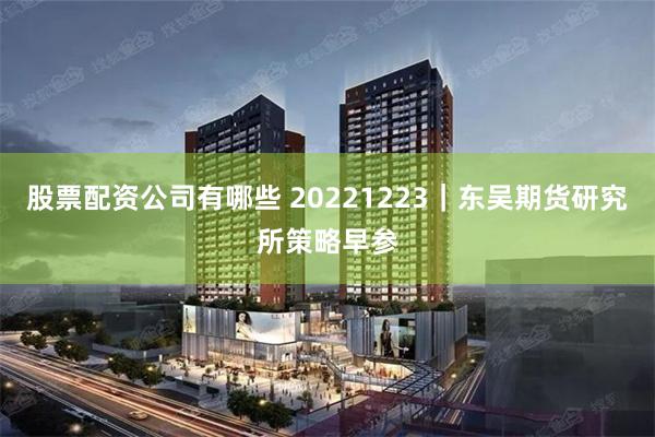 股票配资公司有哪些 20221223｜东吴期货研究所策略早参